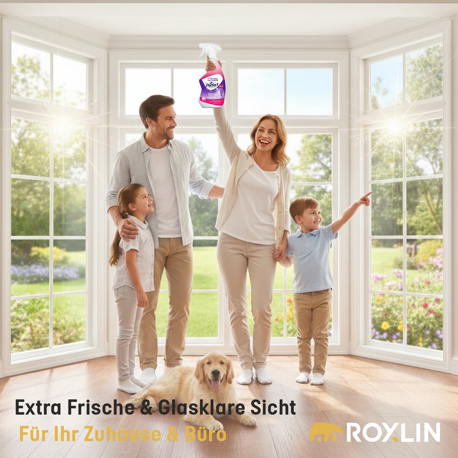 Perfect Fenster- und Glasreiniger – extra frische und streifenfreie Sicht für die Familie
