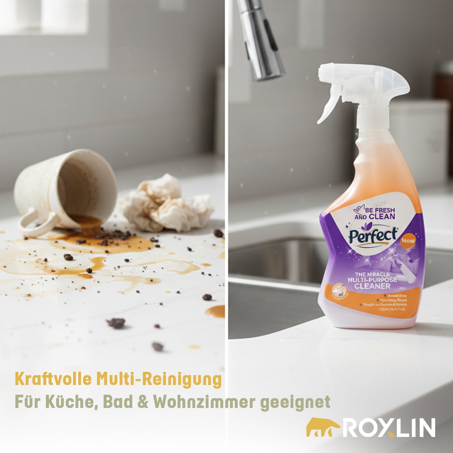 Perfect Miracle Allzweckreiniger für Küche, Bad und Wohnräume – kraftvolle Fettreinigung