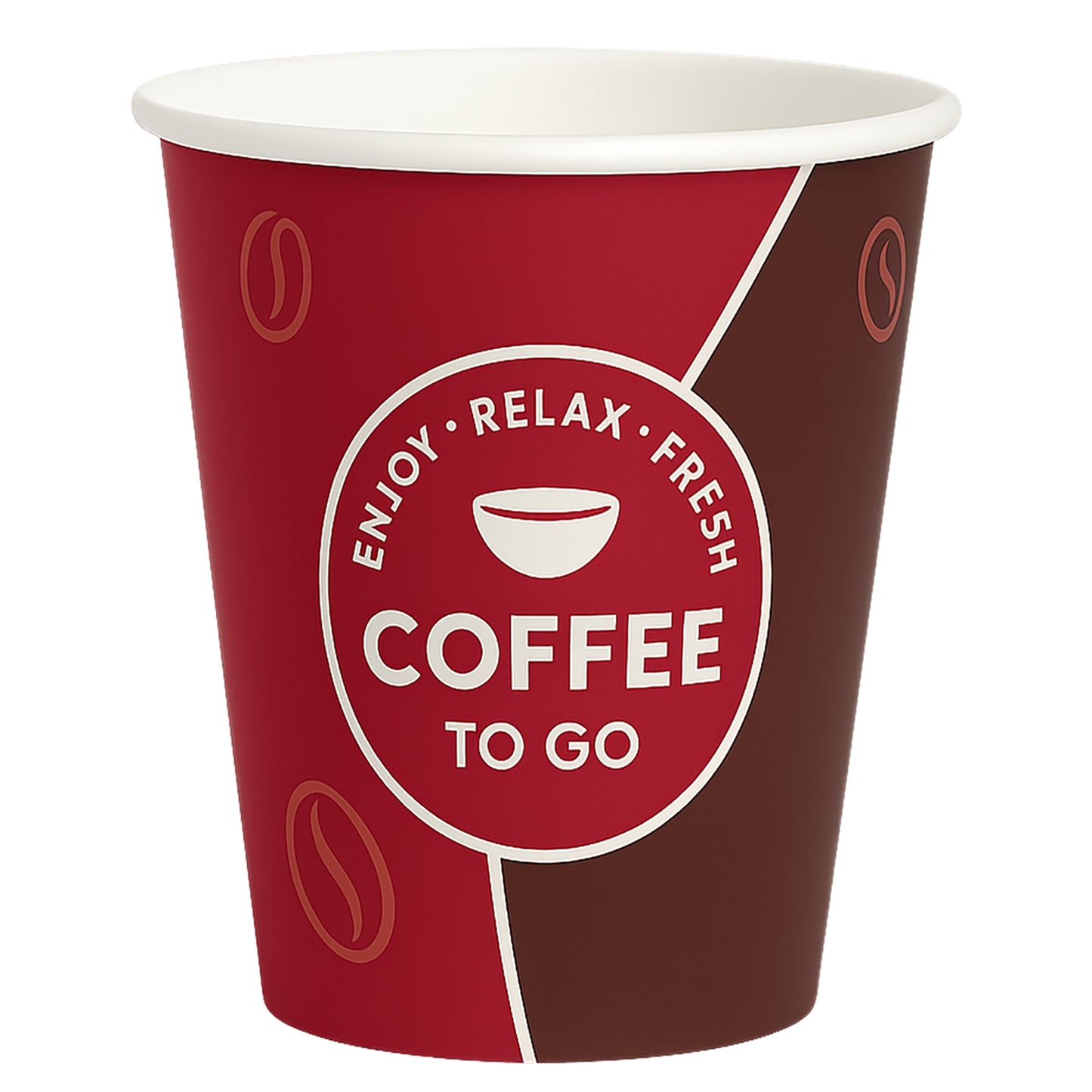 Roter Roxlin Kaffee-to-go-Becher mit Aufdruck Coffee to go
