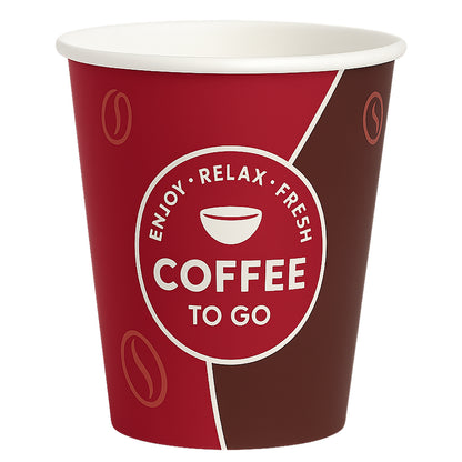 Roter Roxlin Kaffee-to-go-Becher mit Aufdruck Coffee to go