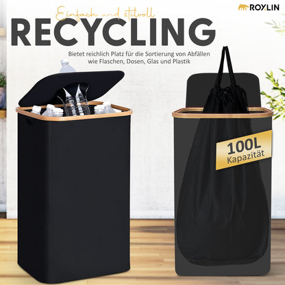 Roxlin Aufbewahrungskorb 100L zum Sammeln und Recyceln von Pfandflaschen