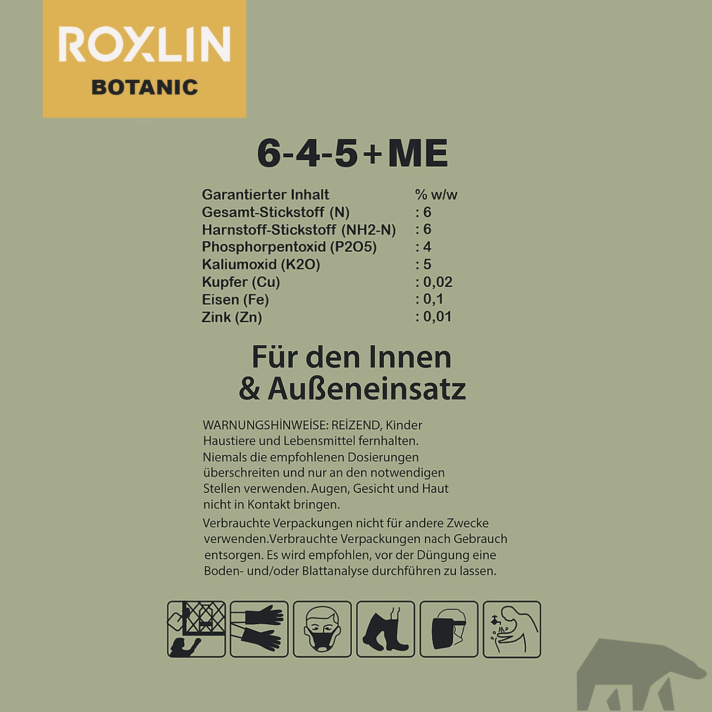 Roxlin Botanic Dünger 2L NPK 6+4+5 – für den Innen- und Außenbereich