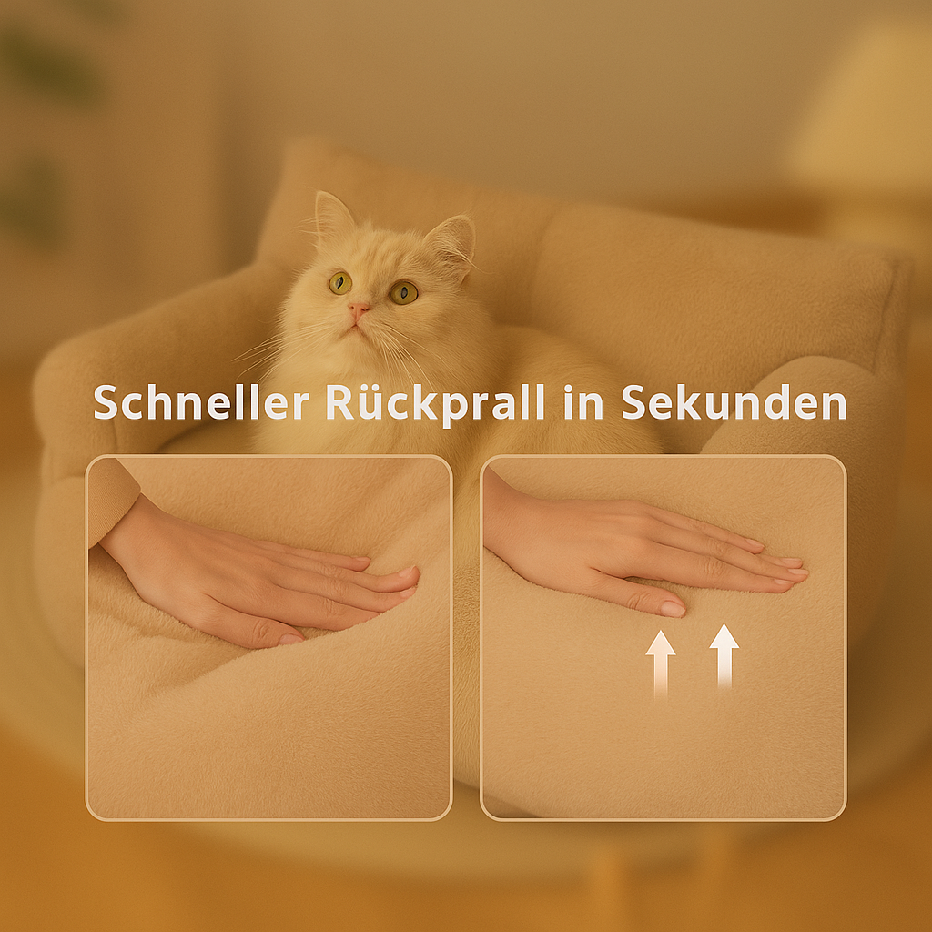 Roxlin Katzenbett und Hundesofa – schneller Rückprall des Polsters in Sekunden