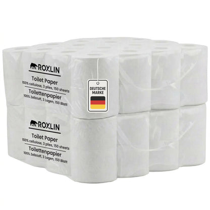 Roxlin Premium Toilettenpapier 3-lagig, gestapelte Vorratspackungen