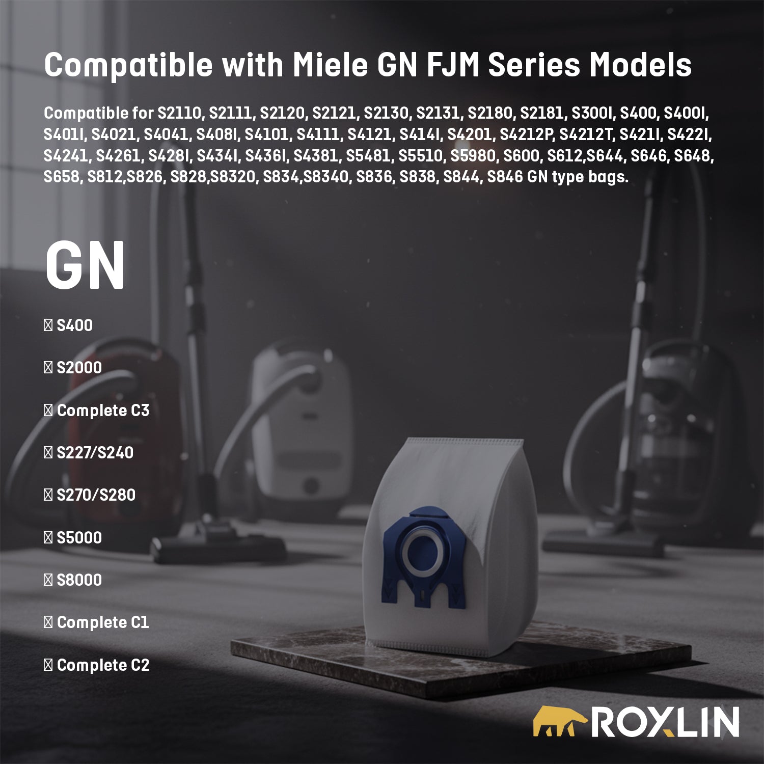 Roxlin Staubsaugerbeutel kompatibel mit Miele GN und FJM Serie Modellen