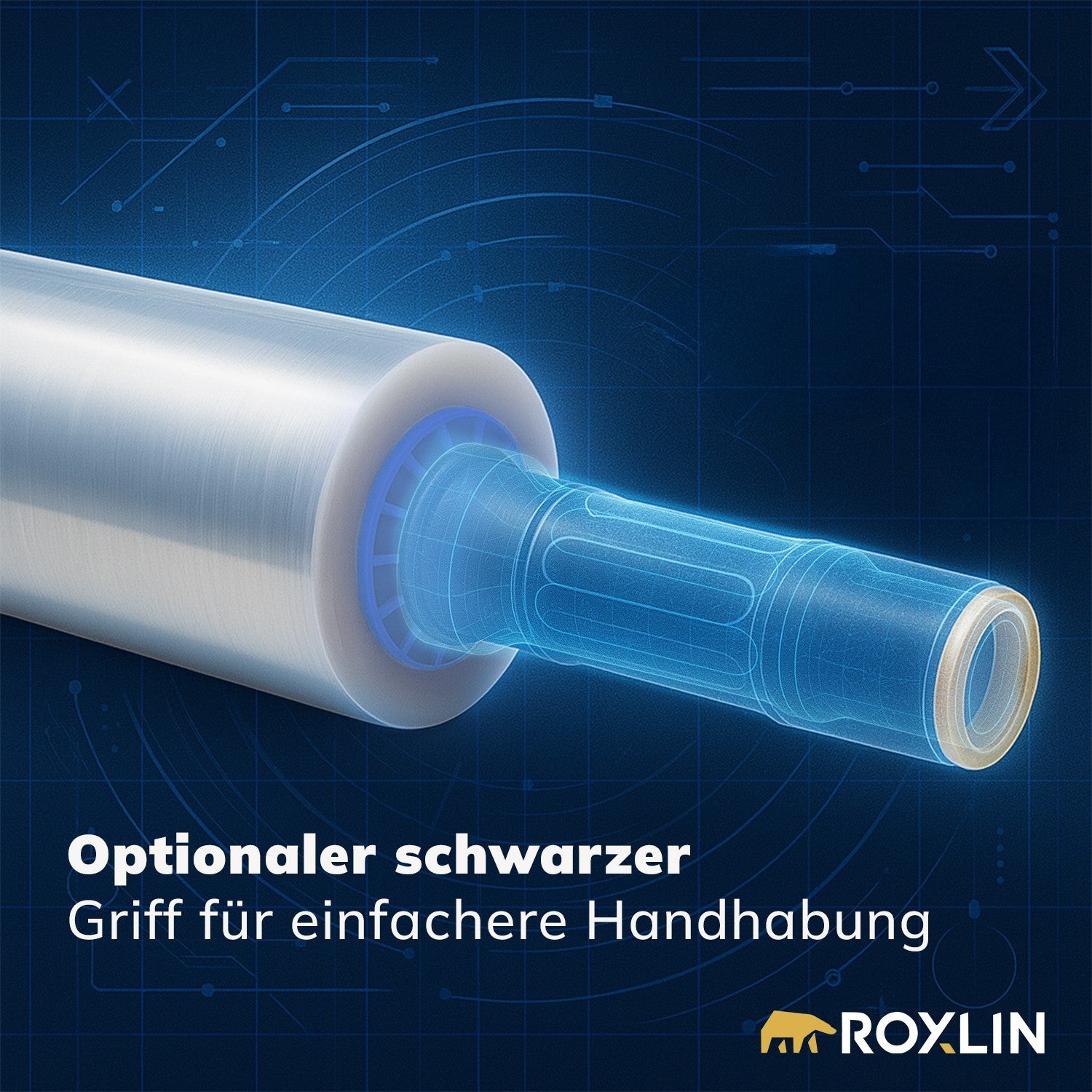 Roxlin Stretchfolie mit optionalem schwarzem Griff für einfachere Handhabung