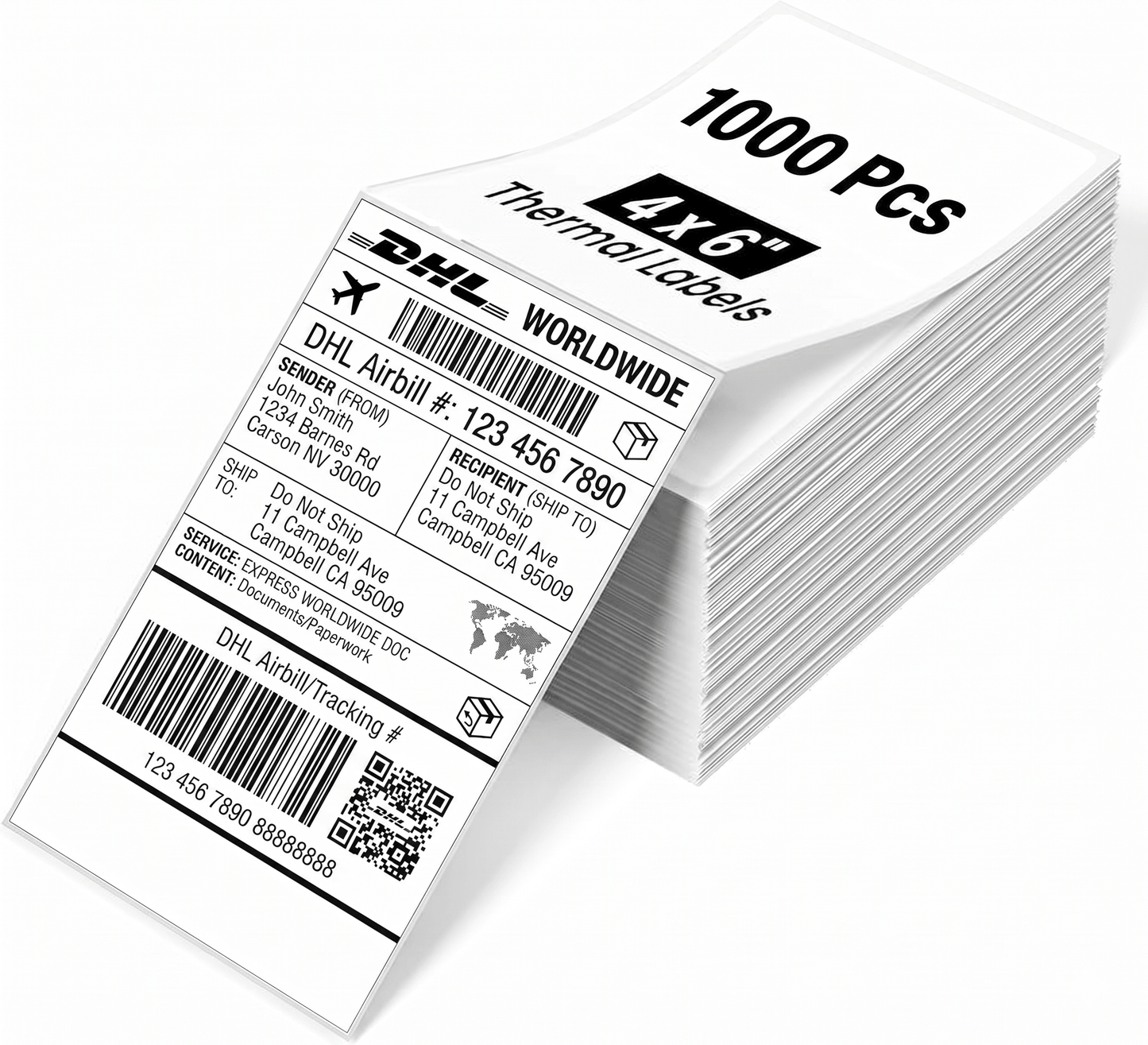 Roxlin Thermo-Versandetiketten, Stapel mit 1000 Stück, 4 x 6 Zoll