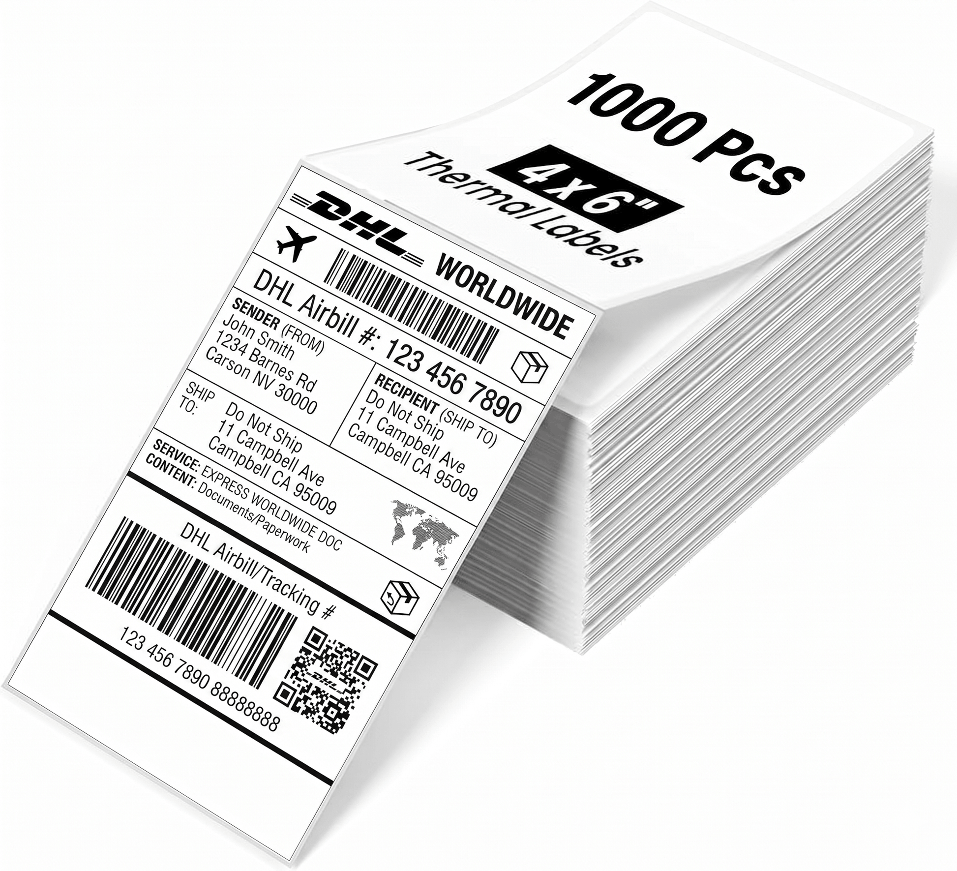 Roxlin Thermo-Versandetiketten, Stapel mit 1000 Stück, 4 x 6 Zoll