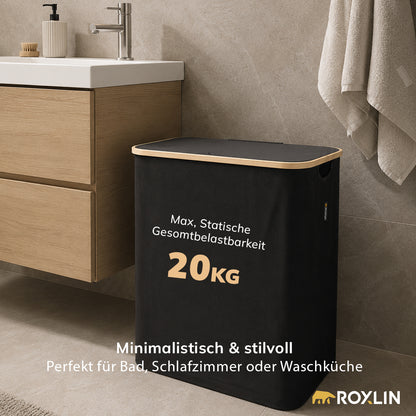 Roxlin Wäschekorb XXL – wasserdicht und stabil, trägt bis zu 20 kg