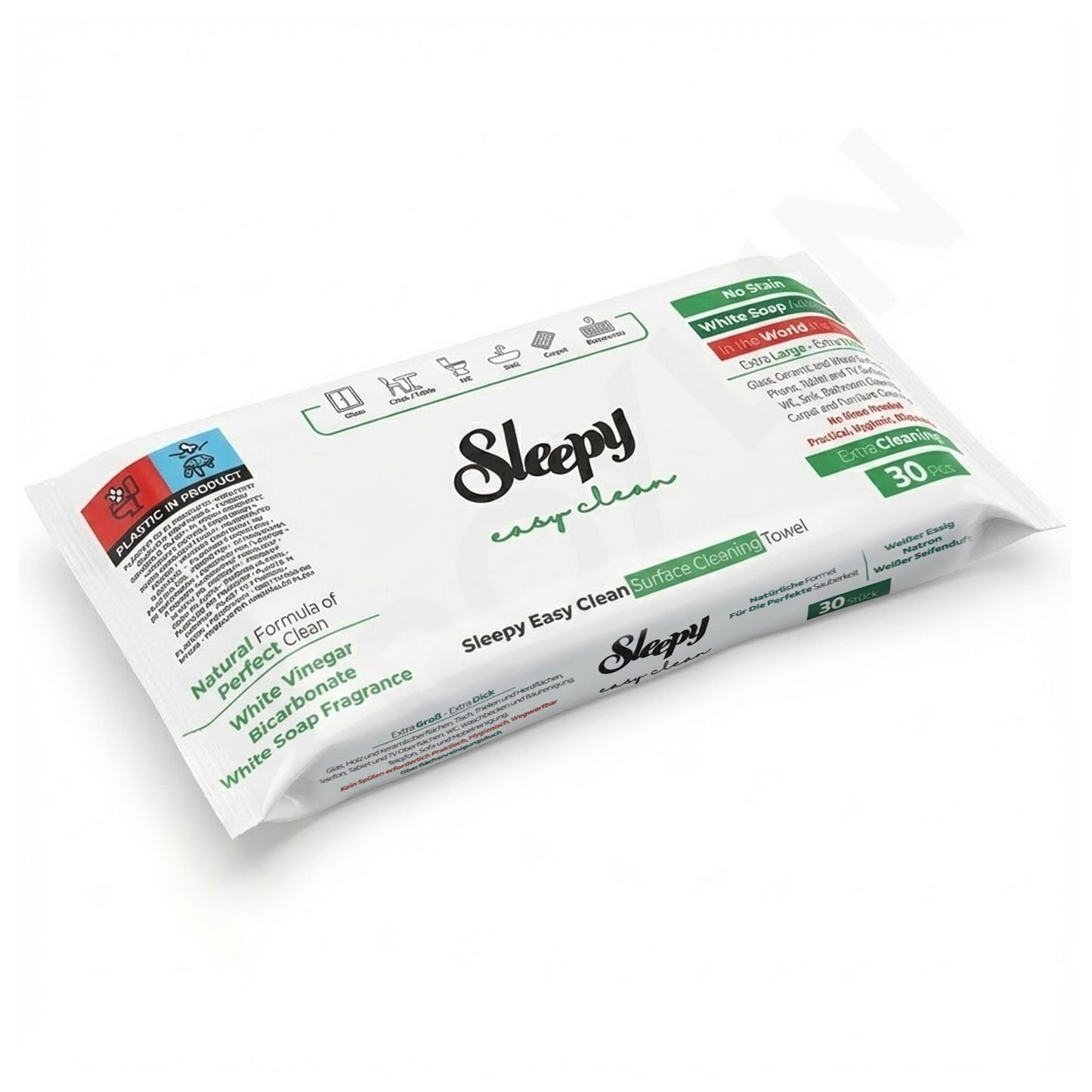 Sleepy Easy Clean Reinigungstücher Packung, 30 Stück, extra stark und dick