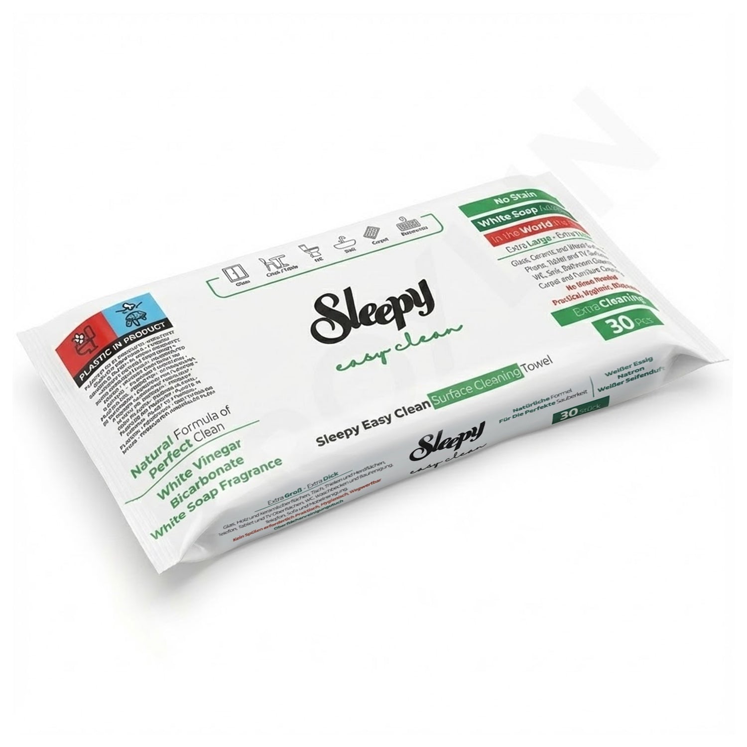 Sleepy Easy Clean Reinigungstücher Packung, 30 Stück, extra stark und dick