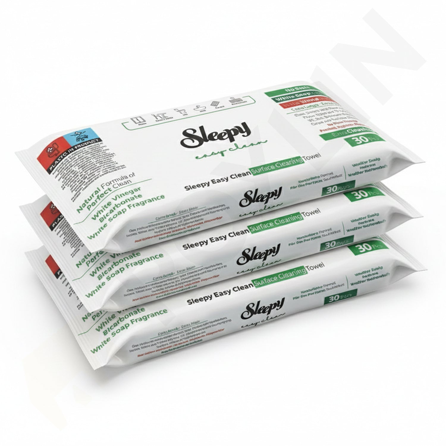 Sleepy Easy Clean Reinigungstücher, zwei Packungen mit je 30 Stück