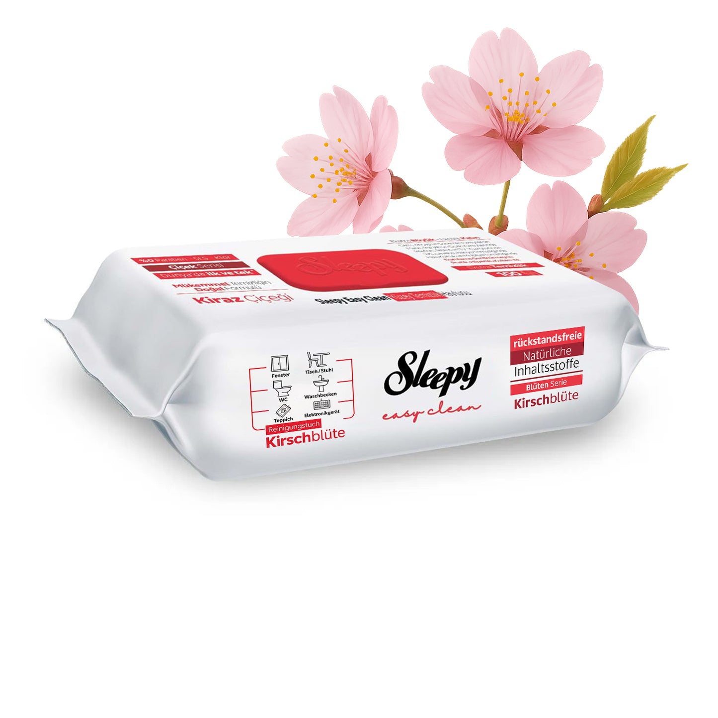 Sleepy Reinigungstücher mit Kirschblüten Duft, sanfte Feuchttücher