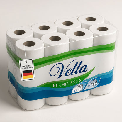 Vella Premium Küchenrollen 3-lagig, gestapelte Packungen