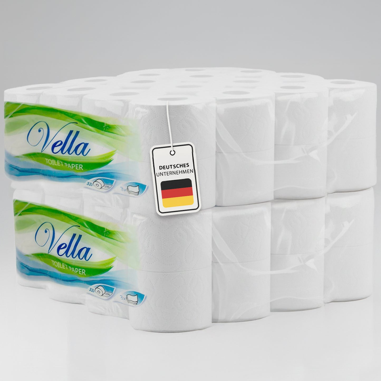 Vella Premium Toilettenpapier 3-lagig, gestapelte Vorratspackungen