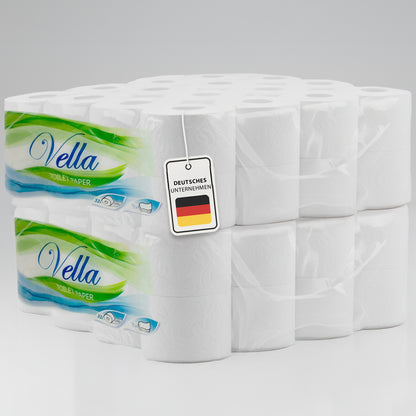 Vella Premium Toilettenpapier 3-lagig, gestapelte Vorratspackungen