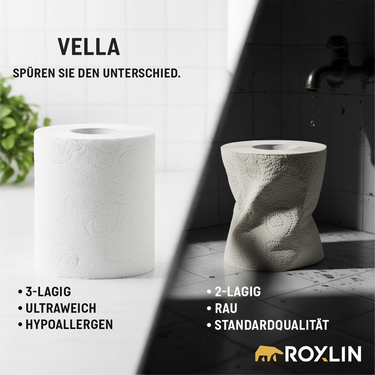 Vella Premium Toilettenpapier – 3-lagig, ultraweich und hypoallergen